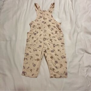 Zara Cream Floral Kids Overalls 12-18M